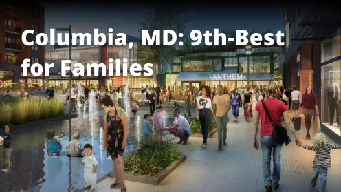 Columbia, MD ranked 9th among the best cities for families to live in